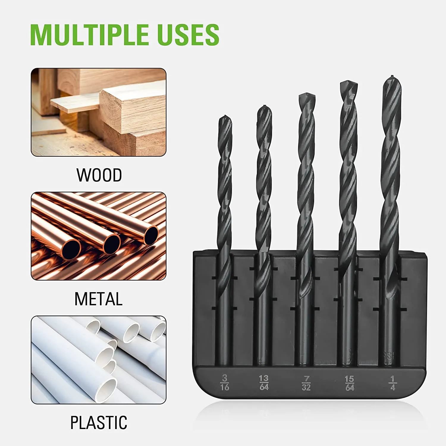 14 Piece Black Oxide Drilling Bit Set