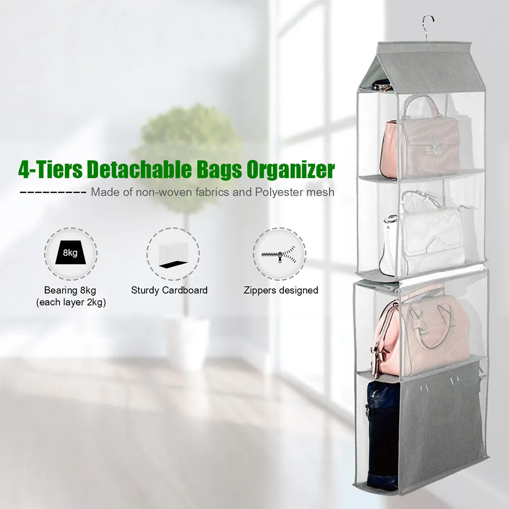 4-Tiers Non-woven Detachable Closet Bags Organizer