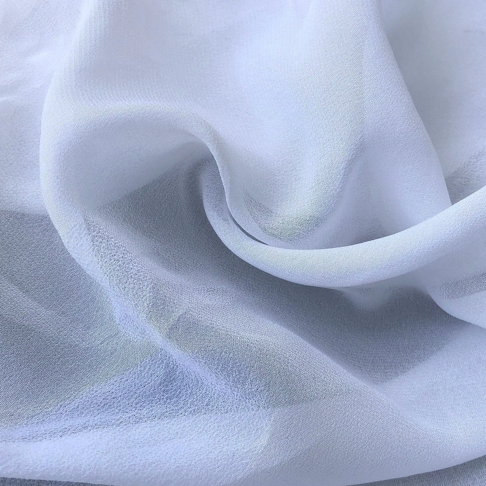 54" 100% Rayon Chiffon Optic White Sheer Light Woven Fabric By the Yard