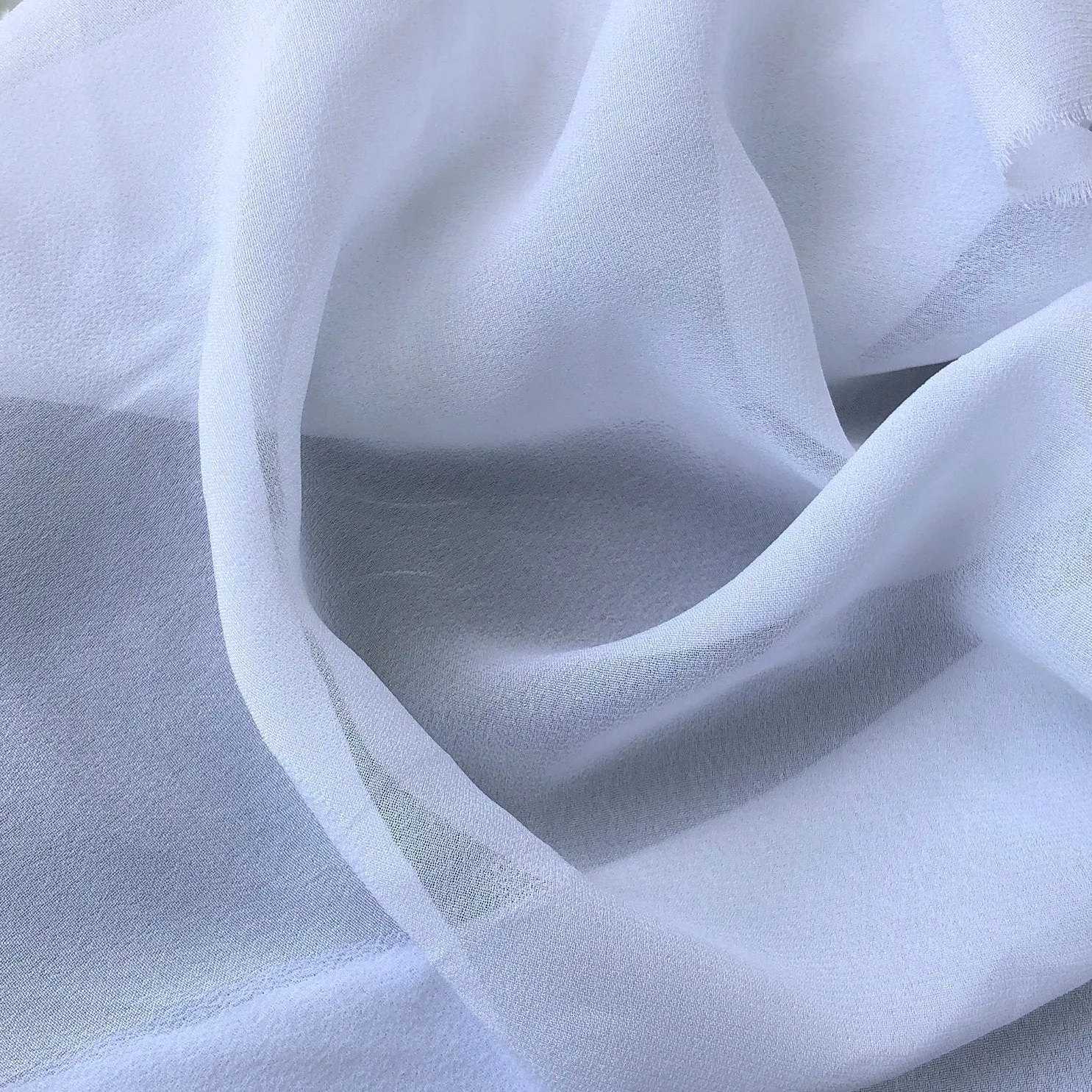 54" 100% Rayon Chiffon Optic White Sheer Light Woven Fabric By the Yard