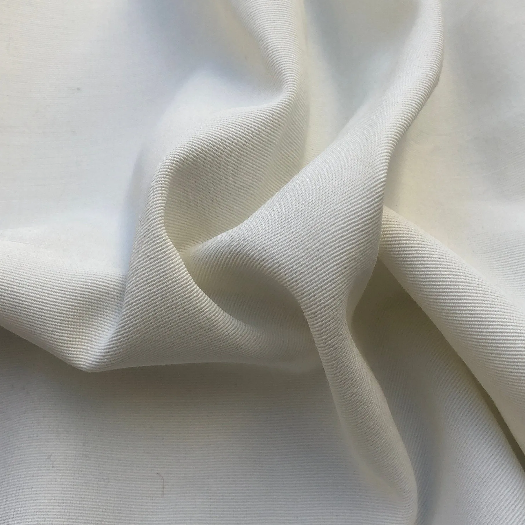 58" 100% Rayon Bengaline Faille PFD White Woven Fabric By the Yard