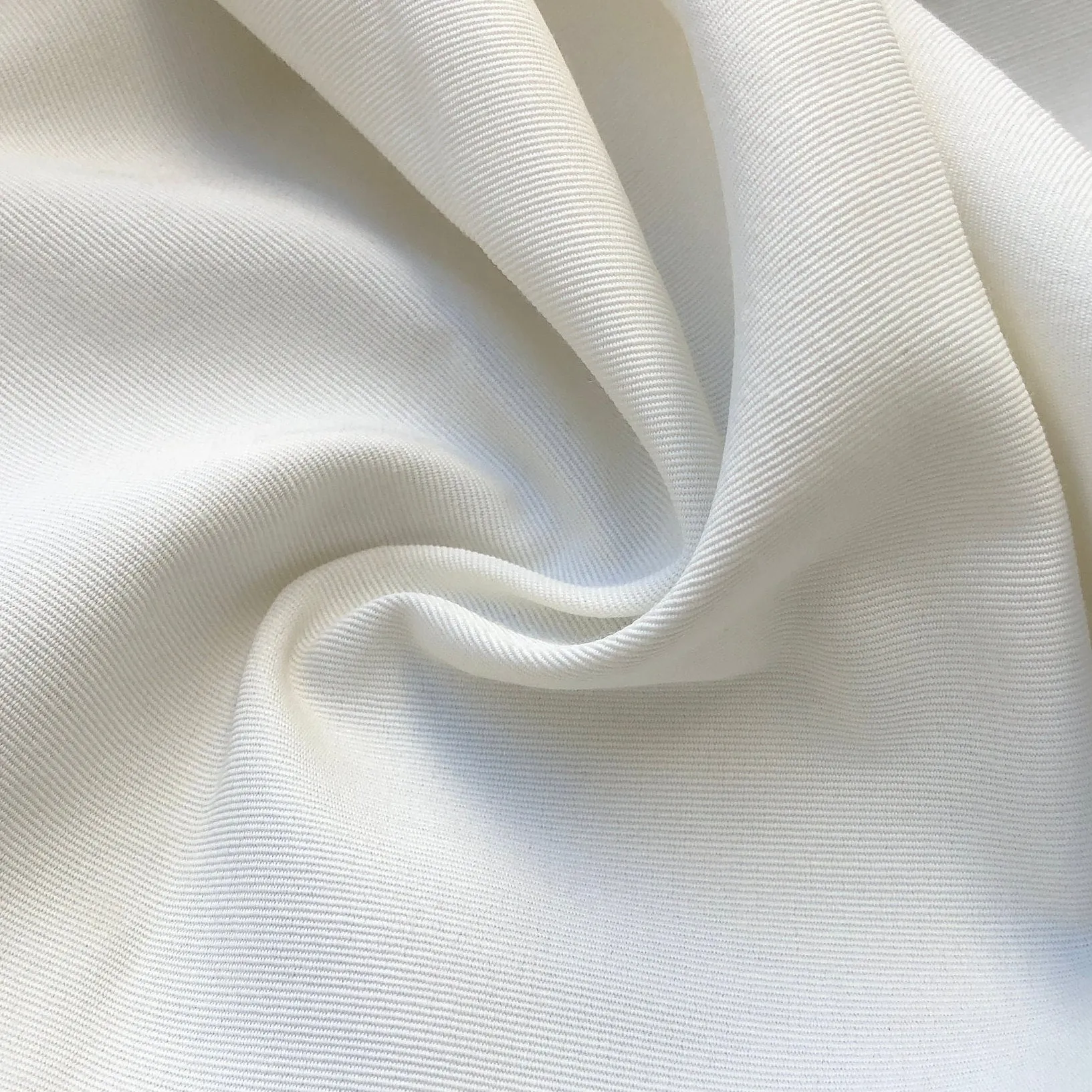 58" 100% Rayon Bengaline Faille PFD White Woven Fabric By the Yard