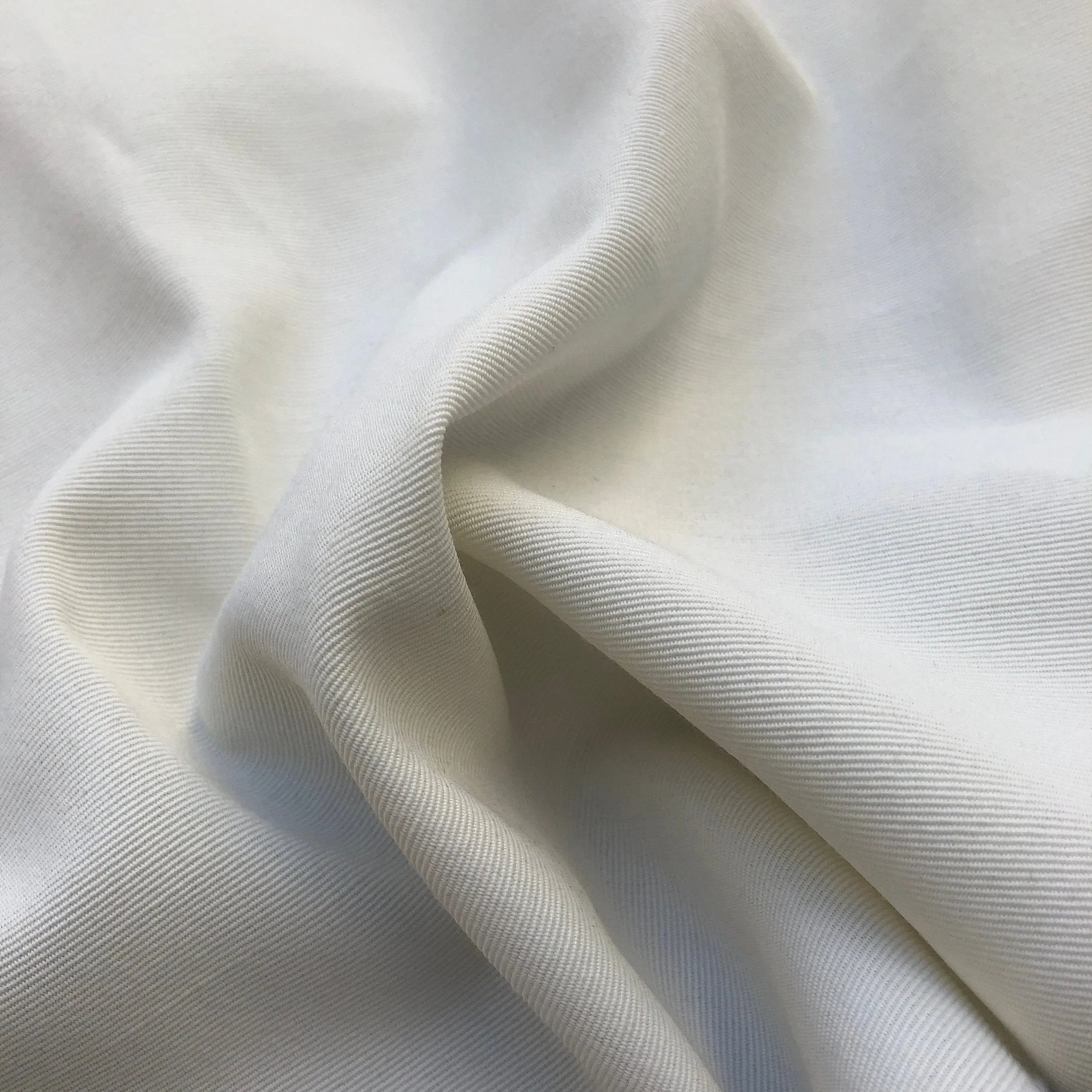 58" 100% Rayon Bengaline Faille PFD White Woven Fabric By the Yard