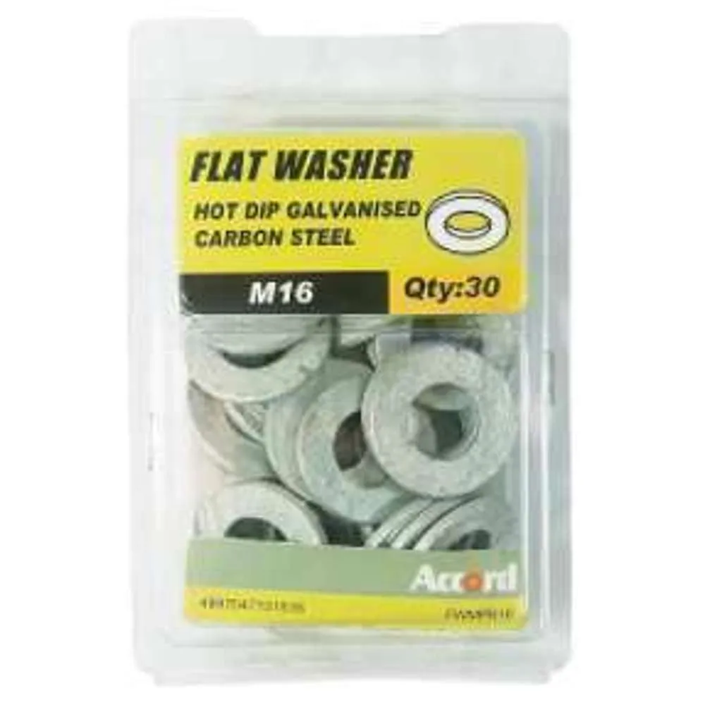 Accord Flat Washer Galv M16 (30pk)