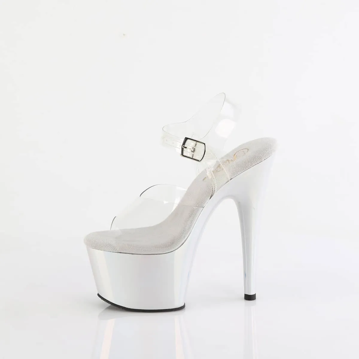 ADORE-708LQ Pink & Clear Ankle Peep Toe High Heel