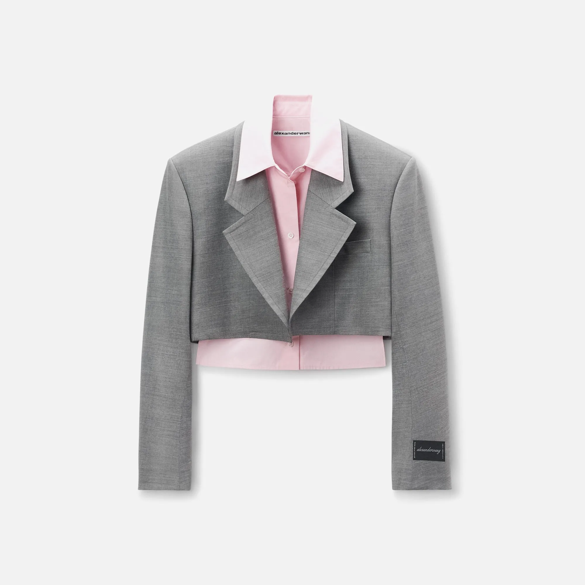 Alexander Wang Prestyled Cropped Blazer - Grey