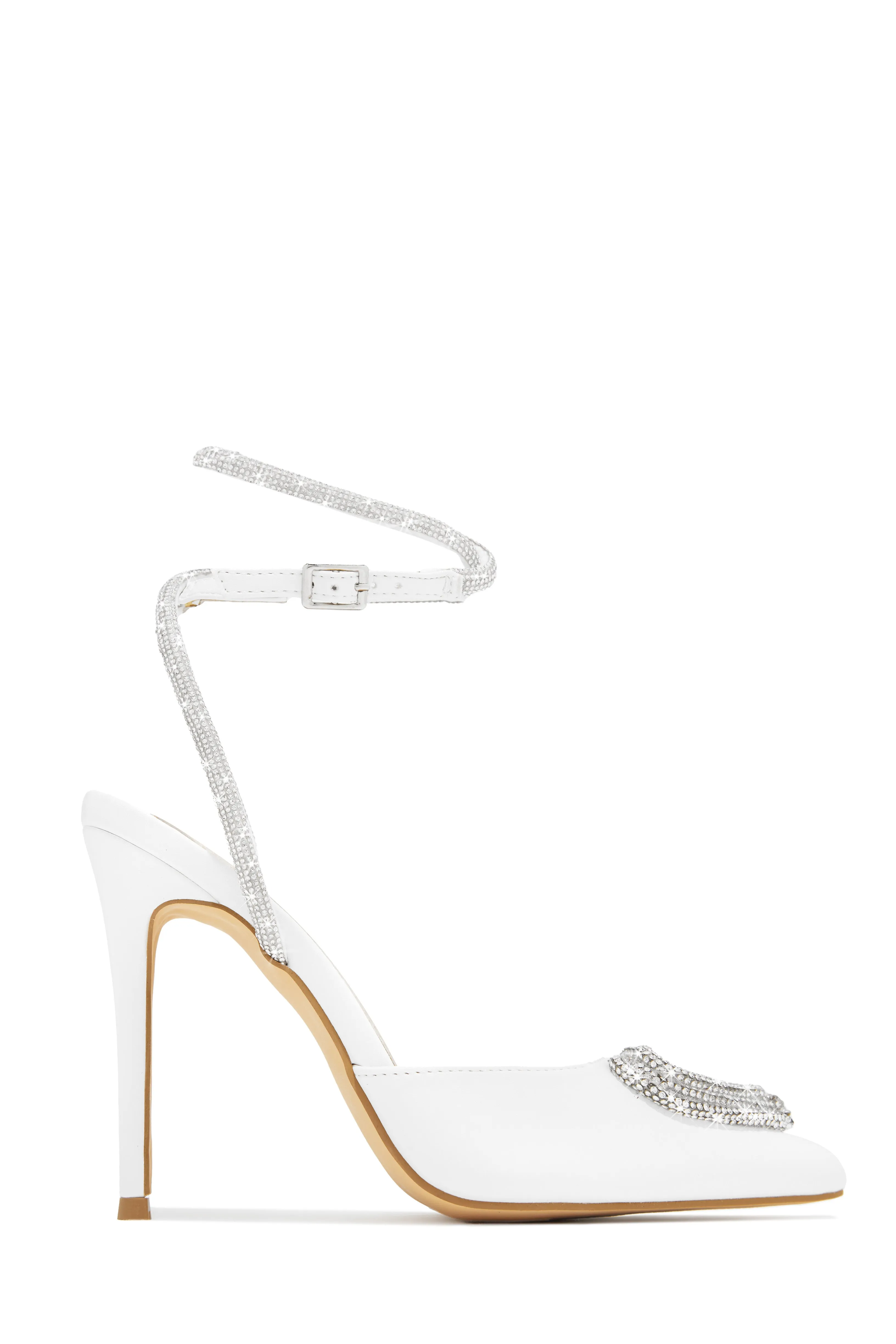 All For Love Heart Embellished High Heels - Clear