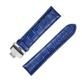 Alligator Embossed Blue Leather 24mm Strap