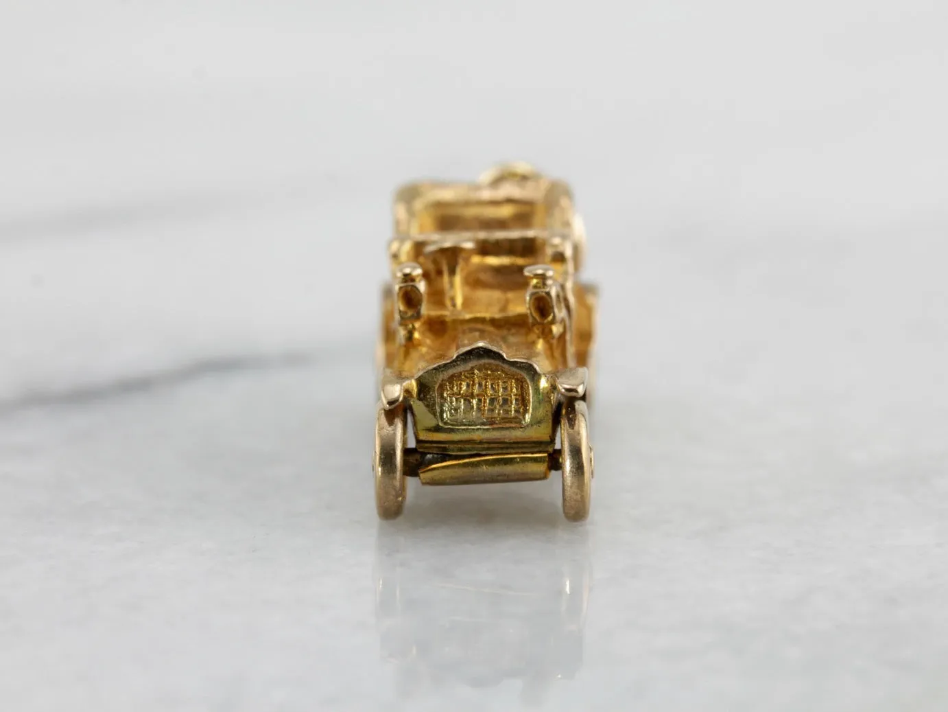 Antique Car Charm Crafted of English Yellow Gold