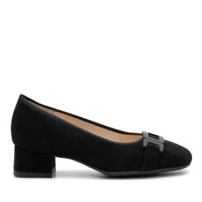 Ara Women's Gallant 2 Buckle Pump Black Kid Suede