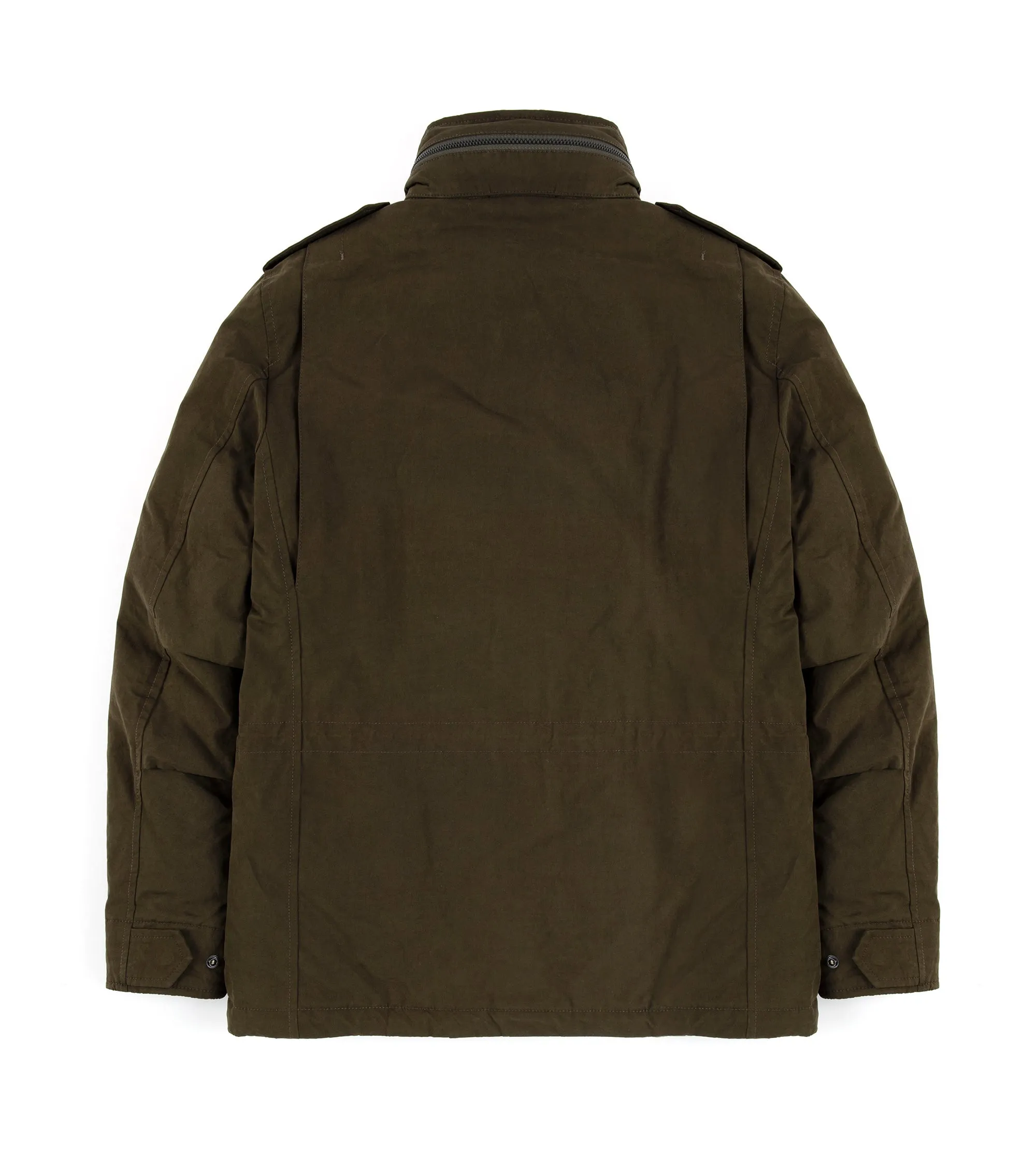 Aspesi Dry Wax Cotton Padded Field Jacket: Olive