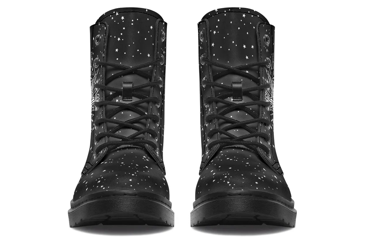 Astral Boots - Vegan Leather Doc-Style Boots with Durable Stitched on Soles