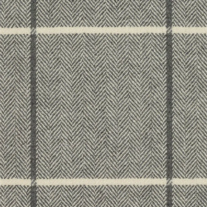 Astral Check Pure New Wool Fabric | Coal