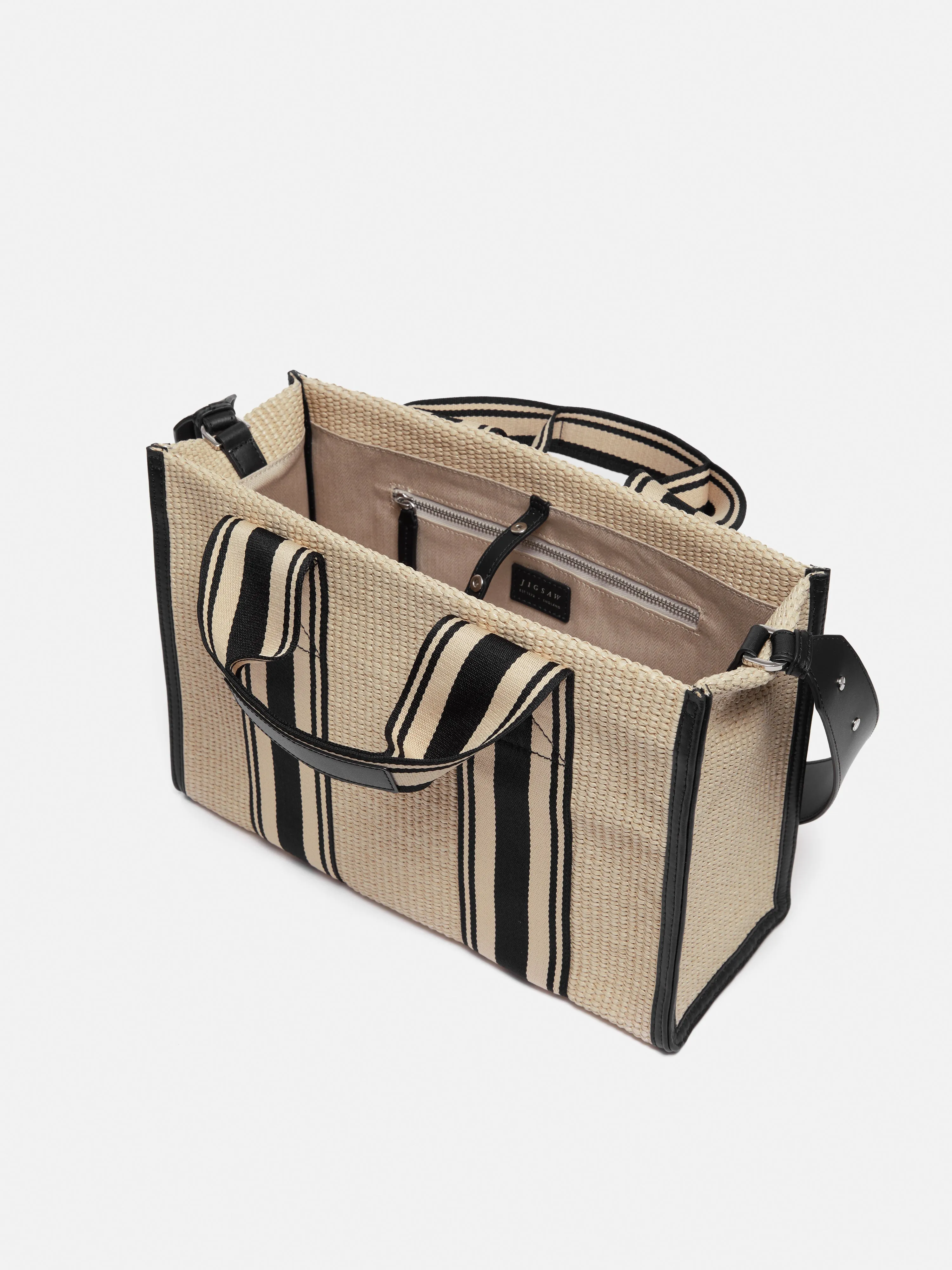 Athena Stripe Woven Tote | Natural