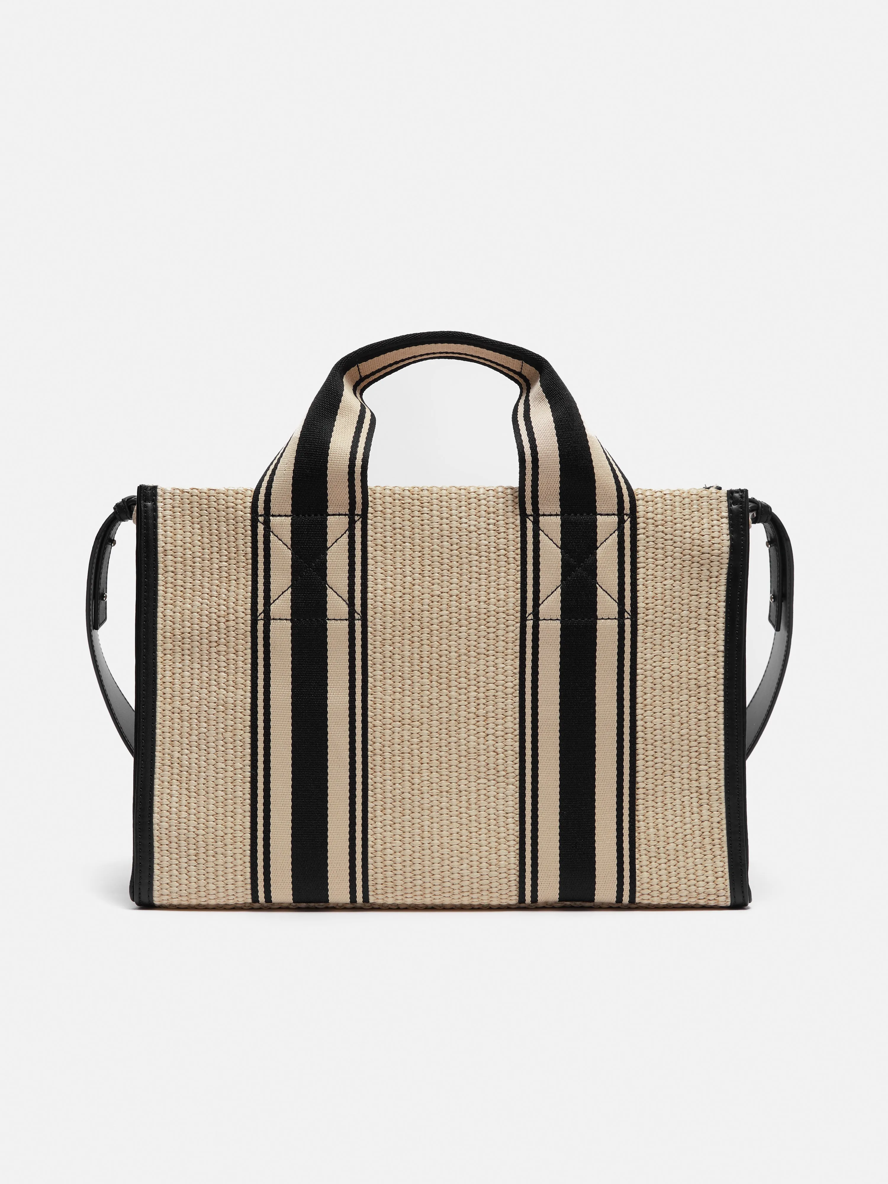 Athena Stripe Woven Tote | Natural