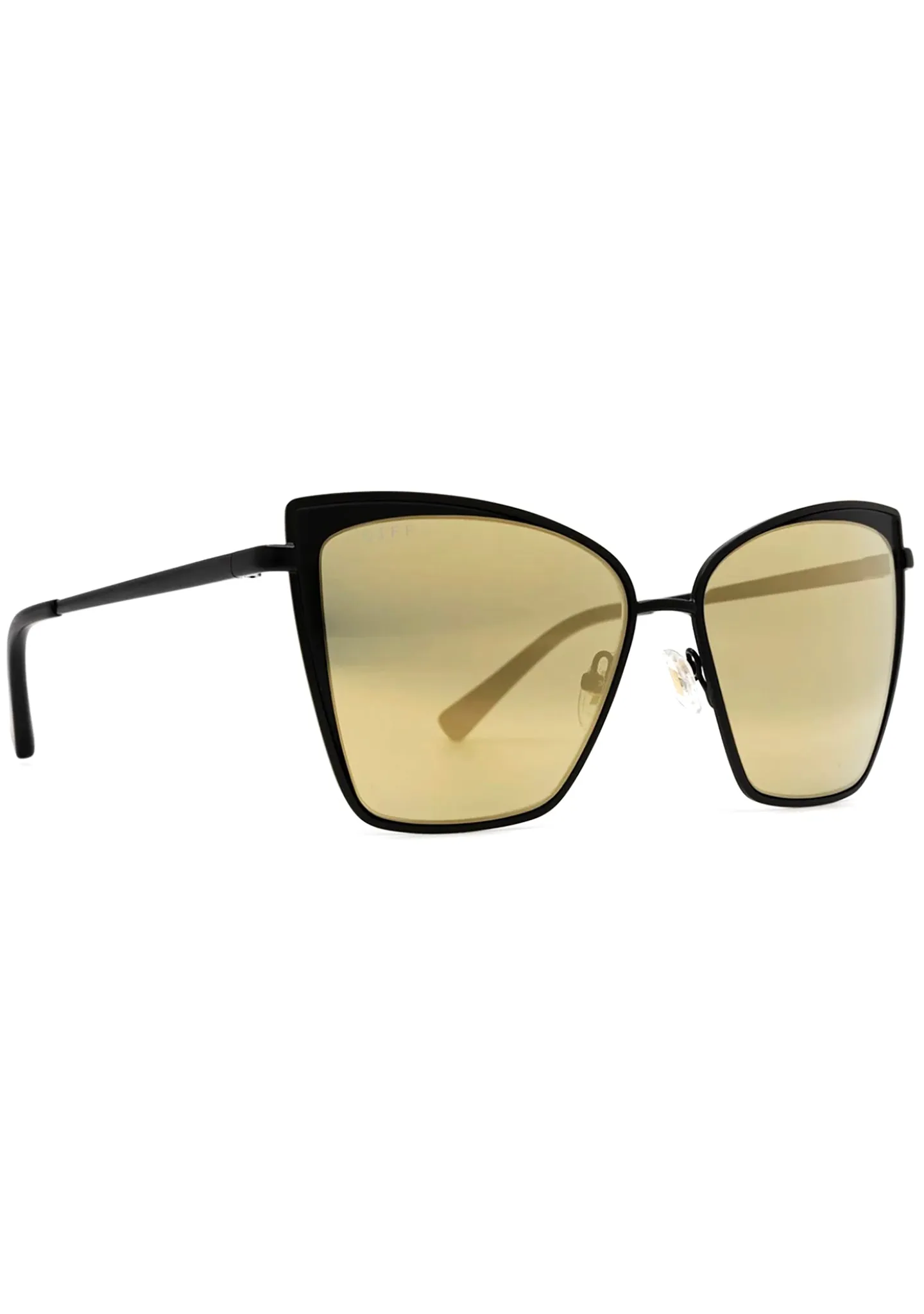 Becky Sunglasses in Matte Black/Gold Mirror