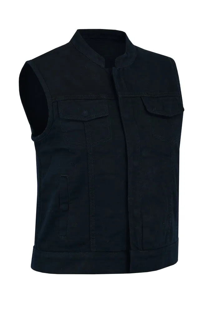 Black Advance Construction Denim Vest