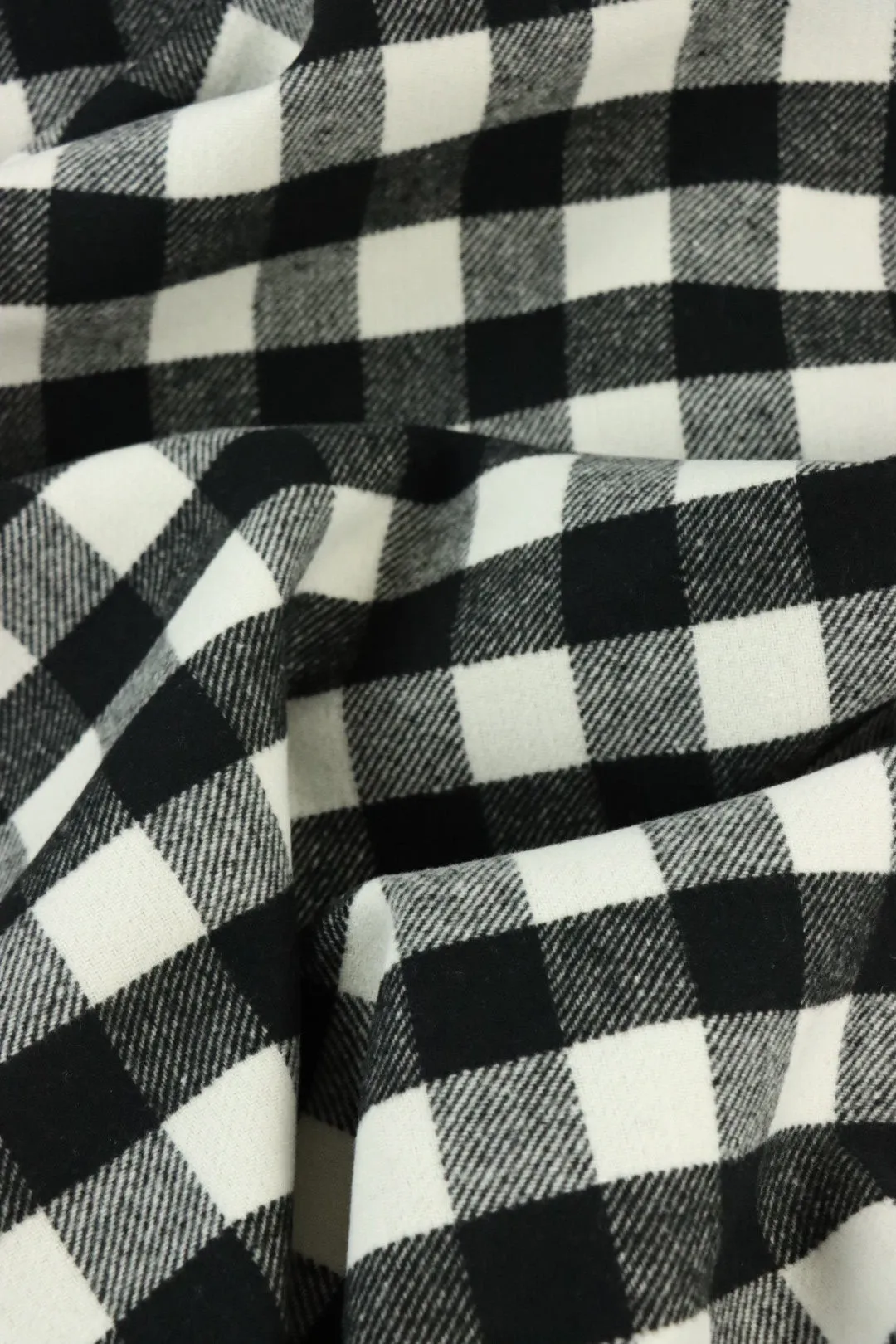 Black & Ivory 1" Buffalo Check Mid-Weight Woven Wool