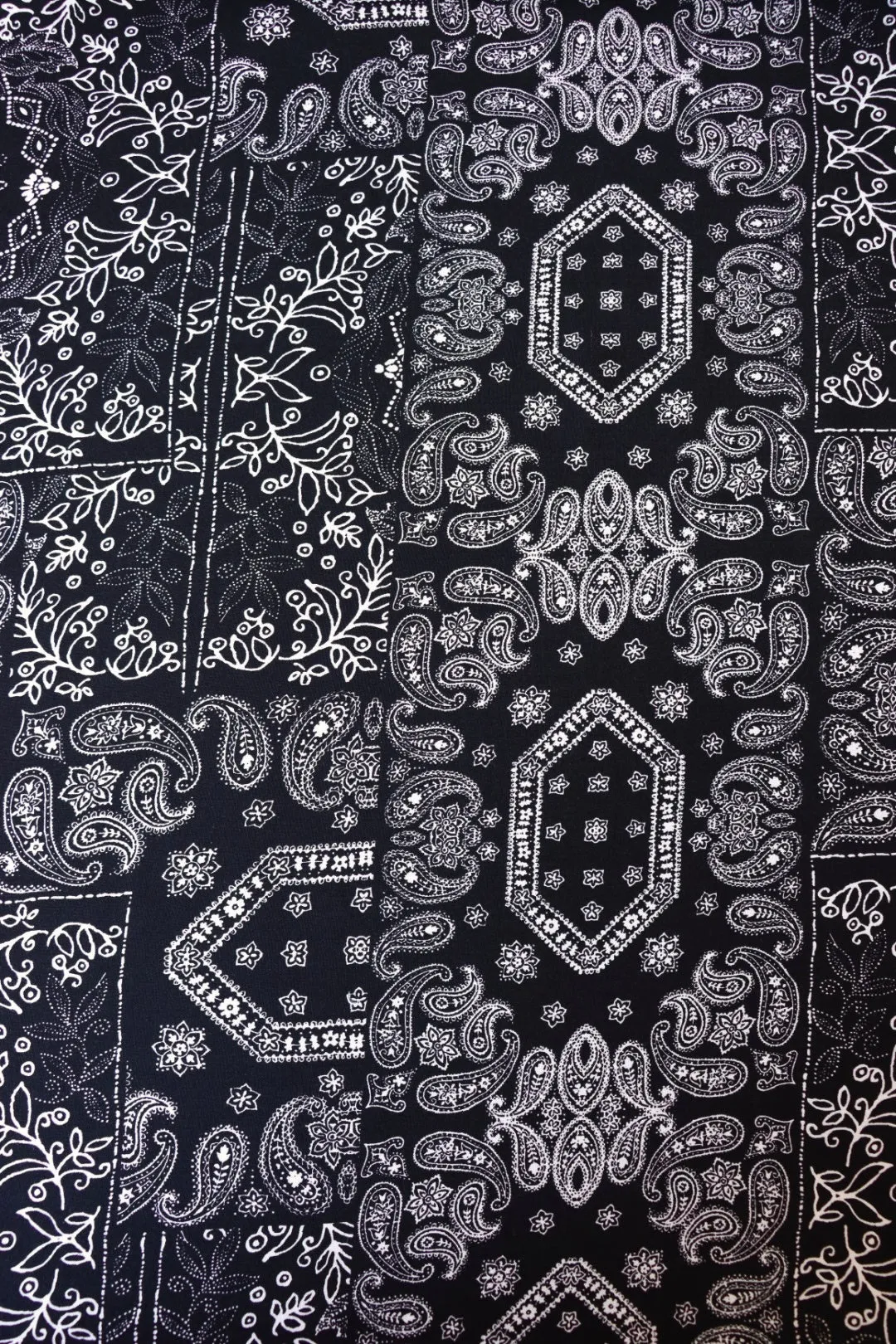 Black Bandana Rayon Challis