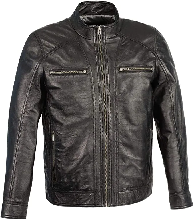 Black Leather Saddle Jacket