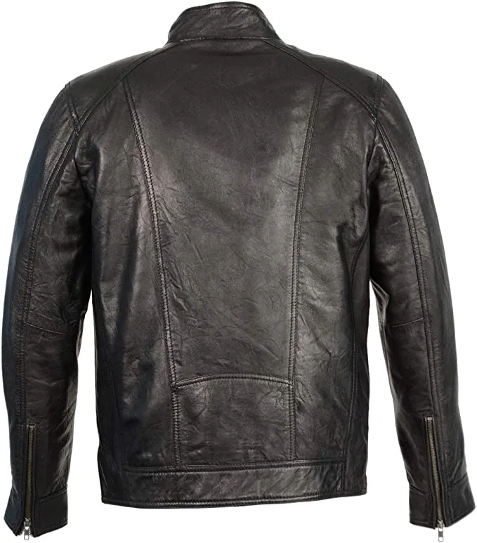 Black Leather Saddle Jacket