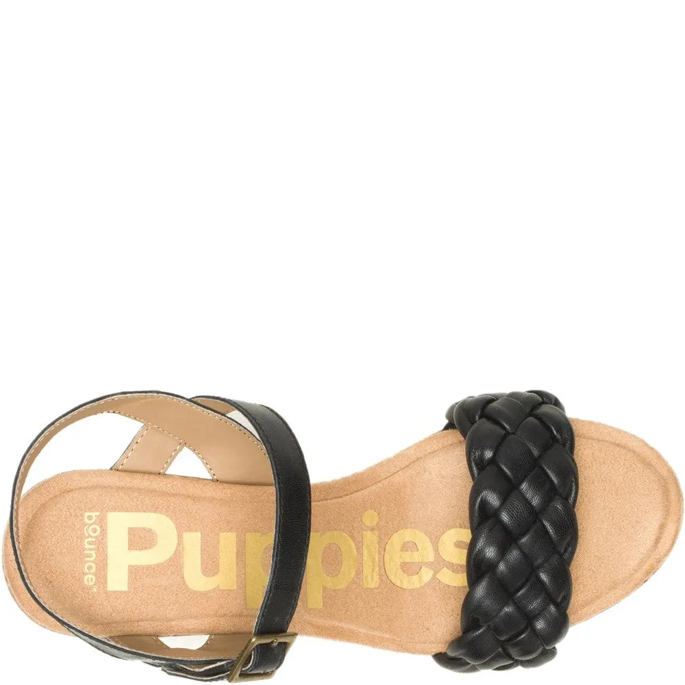 Black Poppy Quarter Strap Sandals