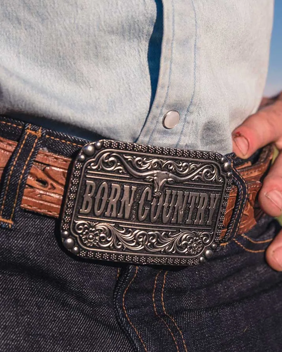 Born Country Attitude Buckle