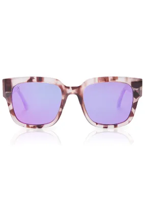 Brea Sunglasses in Light Tortoise/Pink Mirror