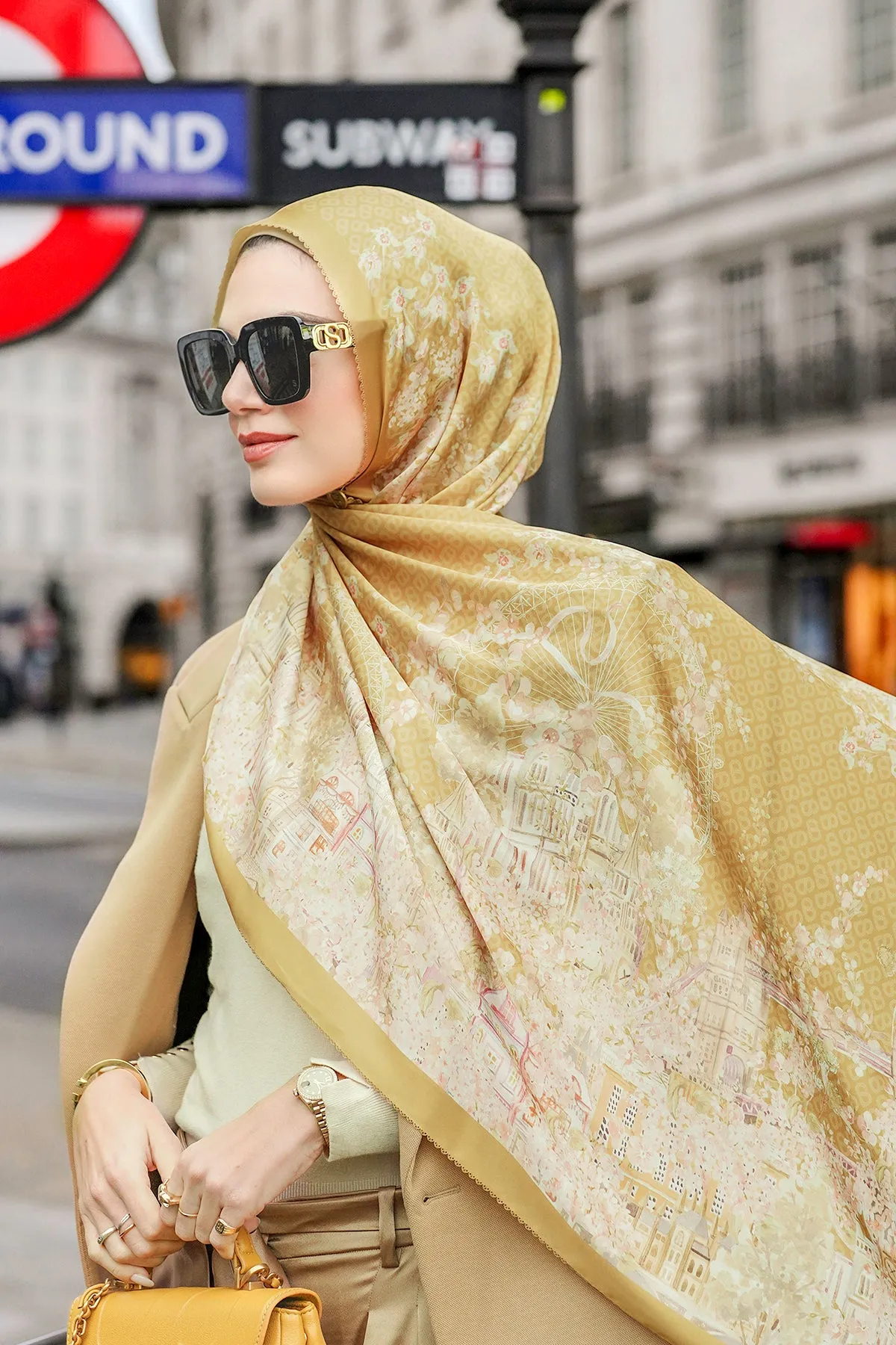 British 2 Satin Shawl - Oxford Street