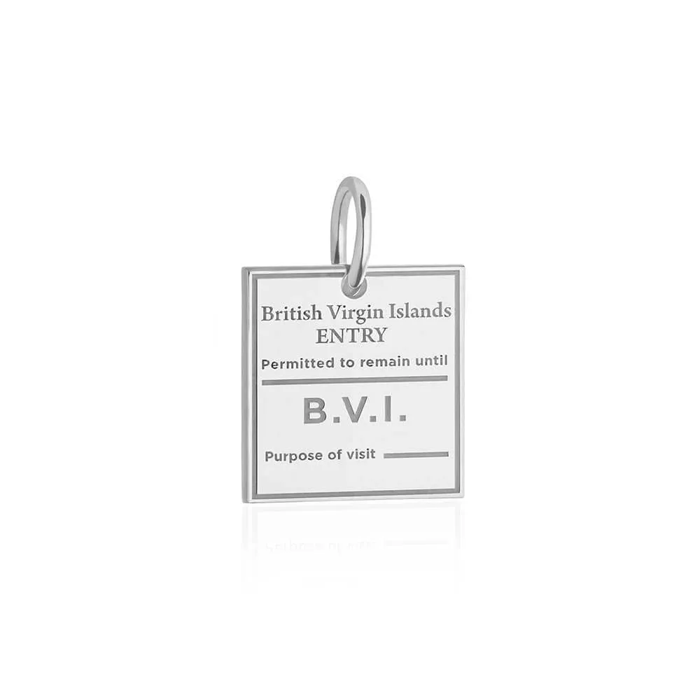 British Virgin Islands Passport Stamp Charm Silver