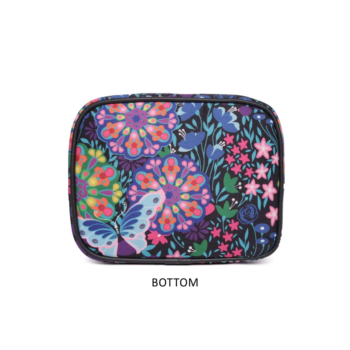 Brocademaroon Double Zip Dome Makeup Bag