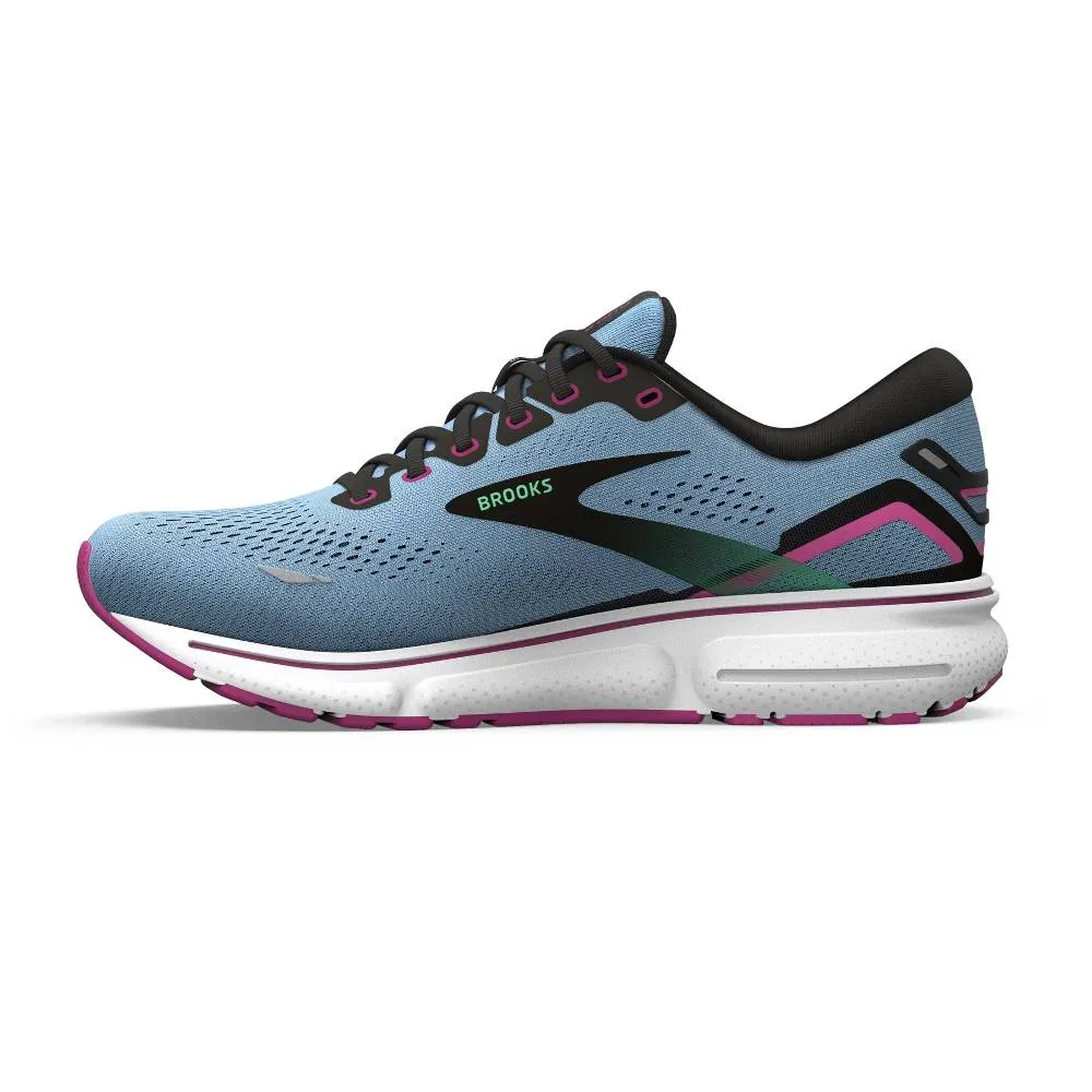 Brooks Ghost 15 (Womens) - Blue Bell/Black/Pink