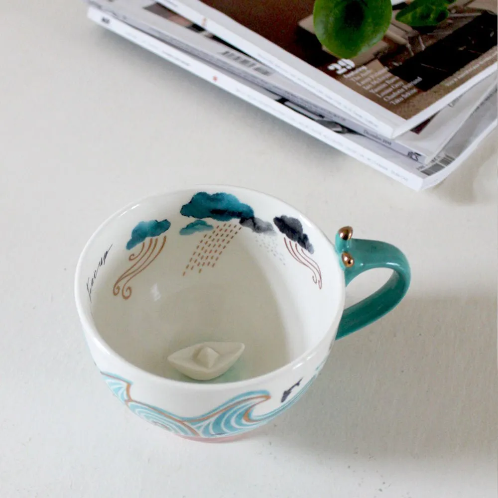 By The Sea  Storm Tea Cup