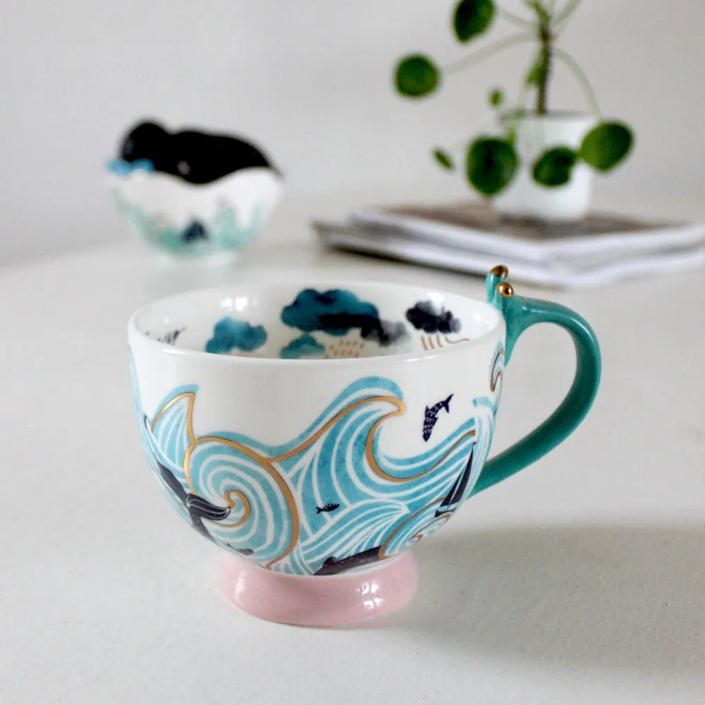 By The Sea  Storm Tea Cup