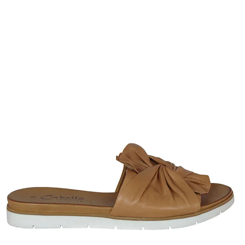 Cabello Yaz ~ Black ~ Coconut Tan ~ Leather Slide