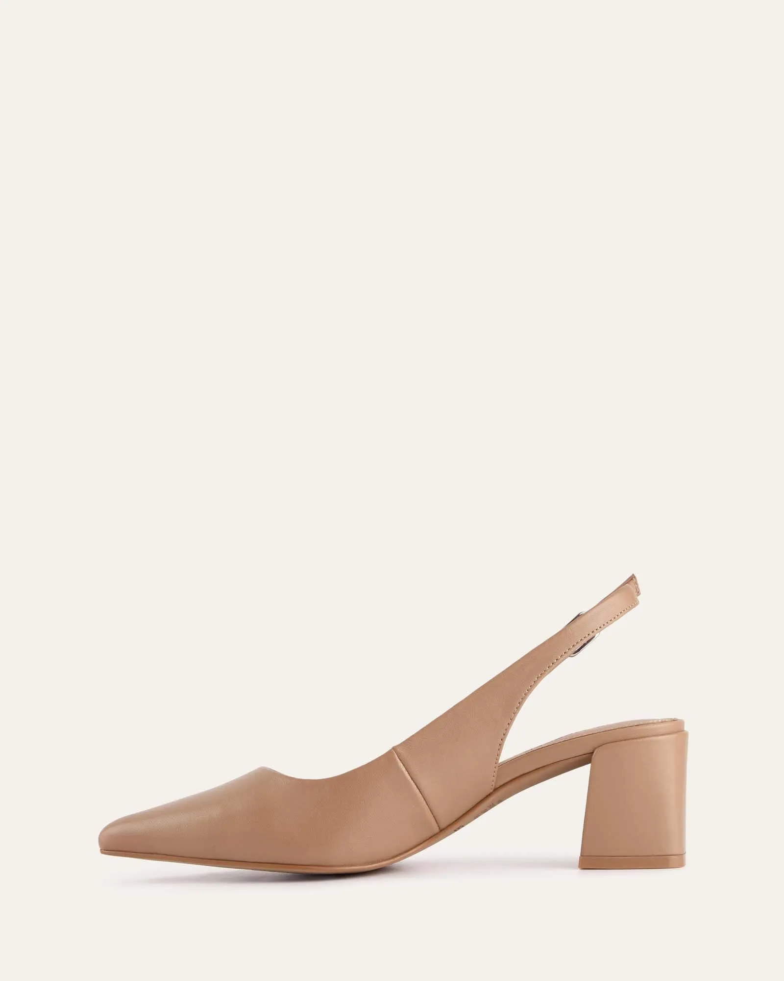 CARA LOW HEELS TAN LEATHER