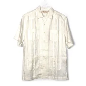 Caribbean Mens Size S Ivory White Linen Hawaiian Shirt Button-Up S/s NWT