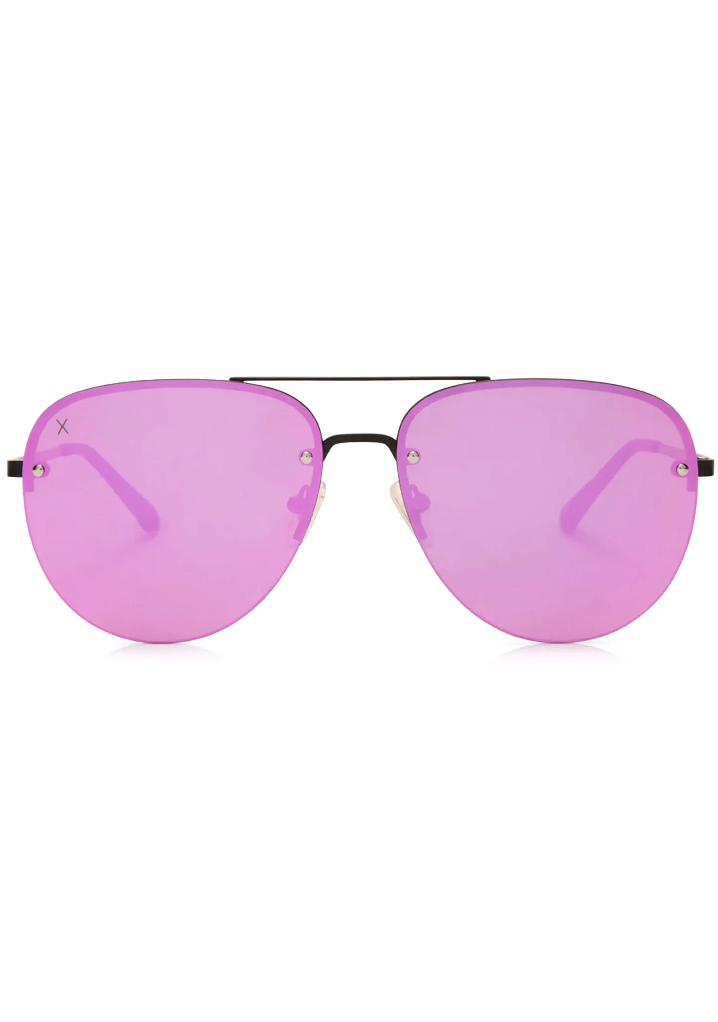 Cienega Sunglasses in Matte Black/Pink Mirror