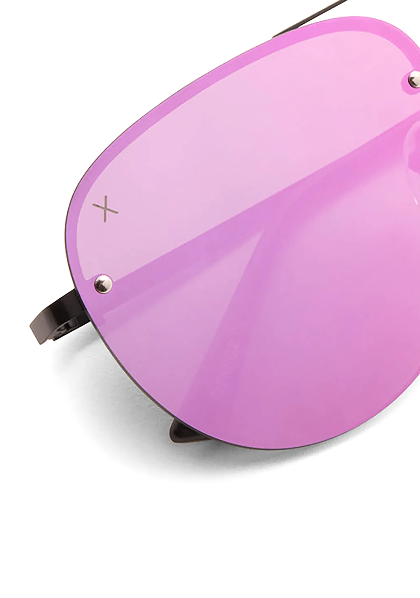 Cienega Sunglasses in Matte Black/Pink Mirror