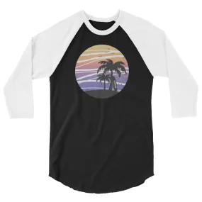 Coastline Summertime Sunset 3/4 Sleeve Raglan Shirt (Dark Colors)