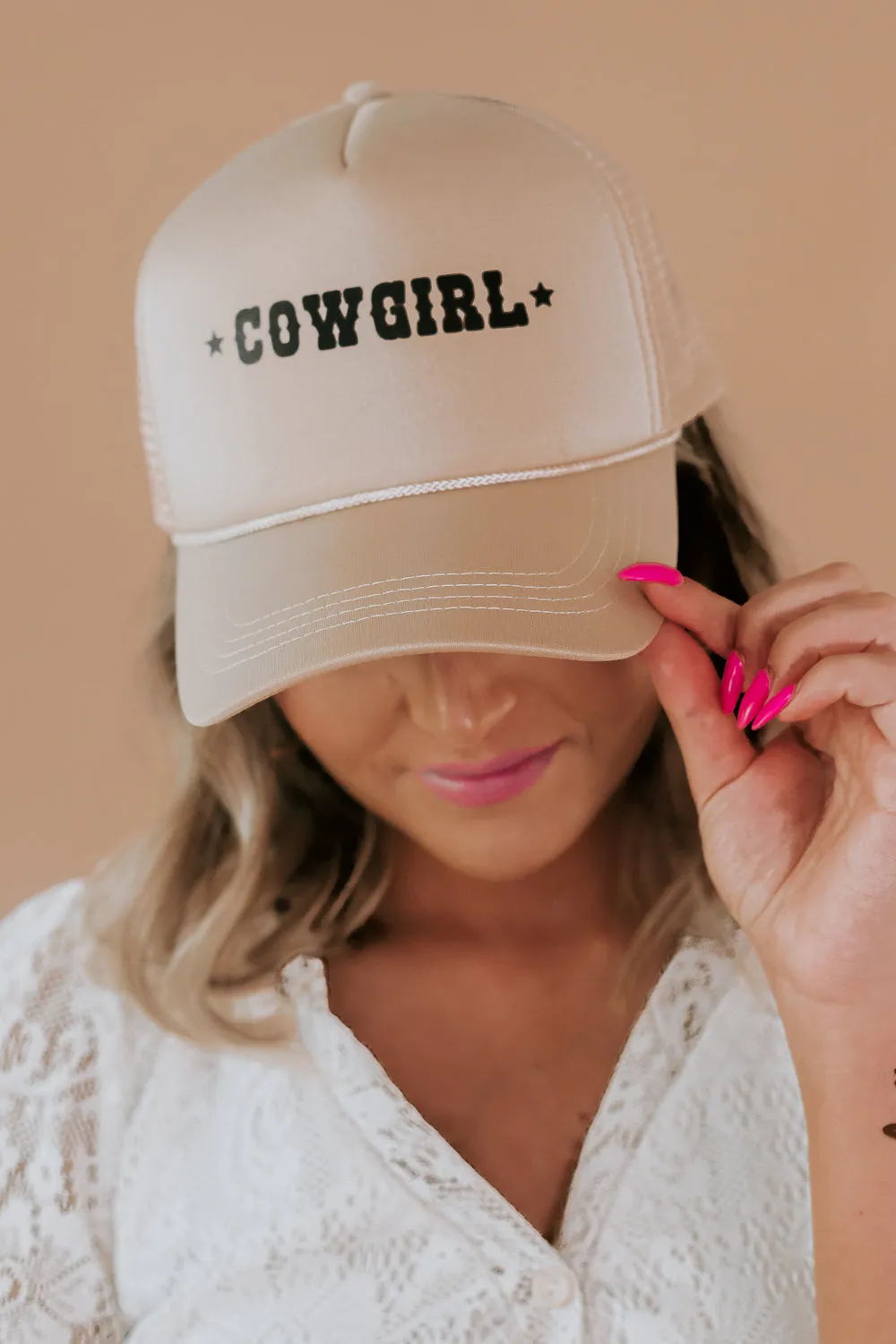 Cowgirl Trucker Hat, Tan