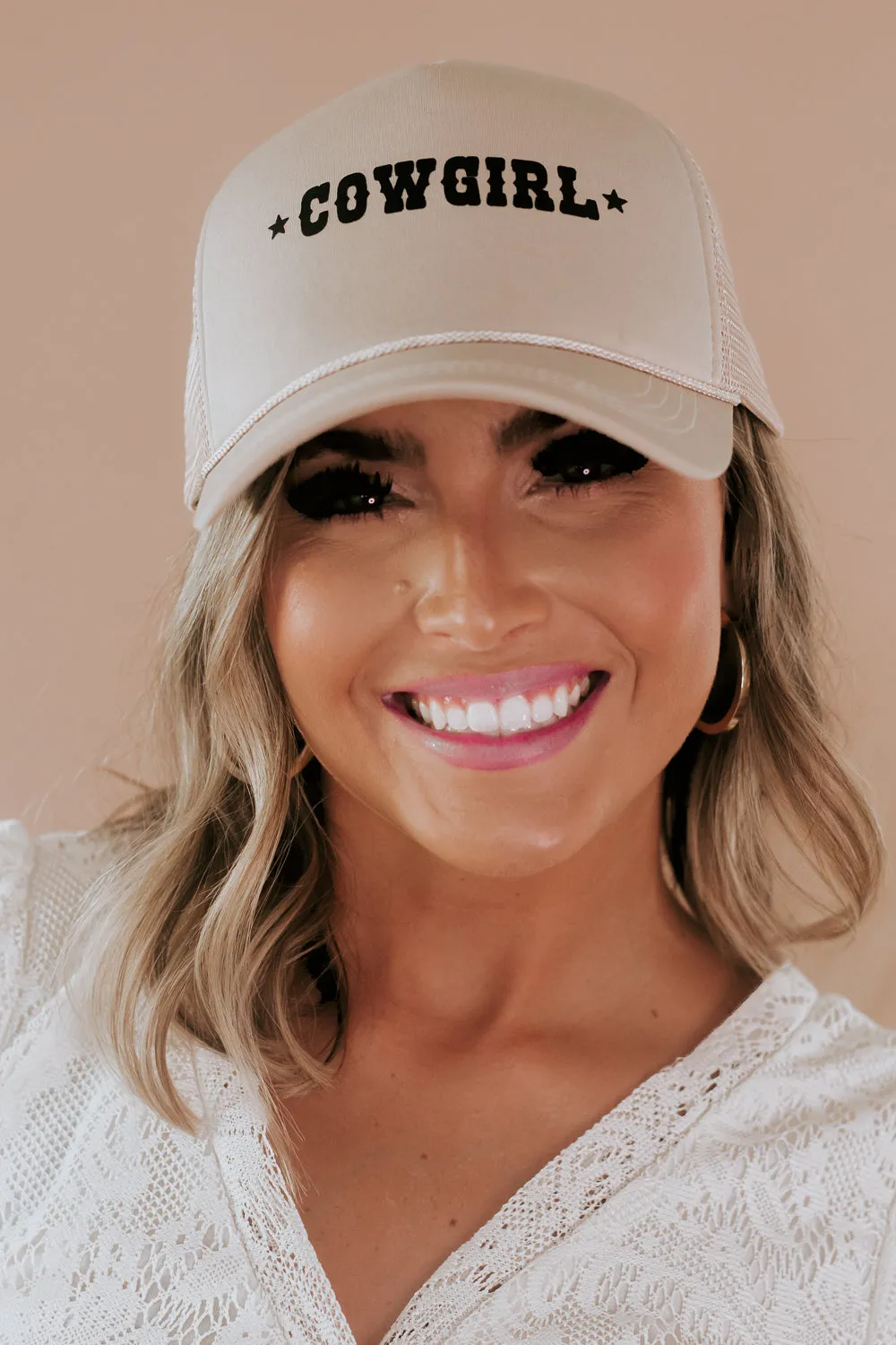 Cowgirl Trucker Hat, Tan