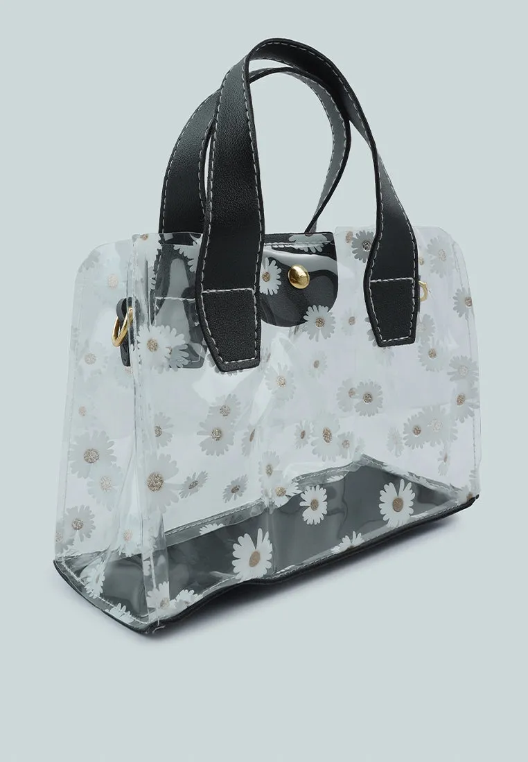 Daisy Floral Print Hand Bag