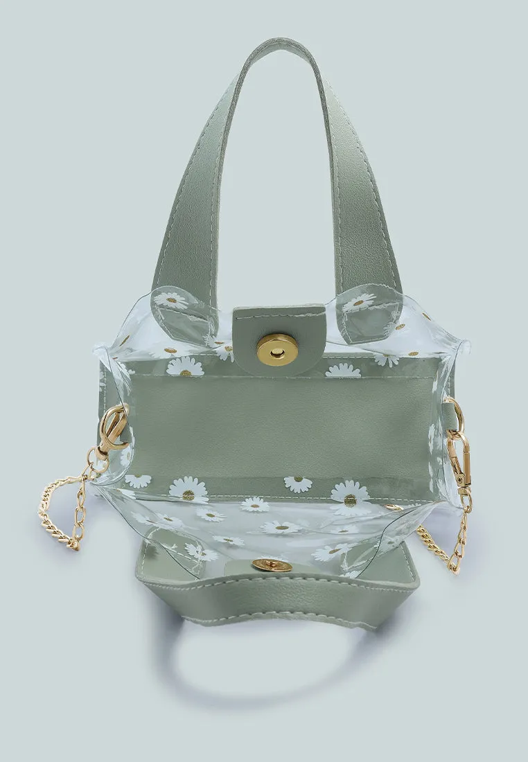 Daisy Floral Print Hand Bag