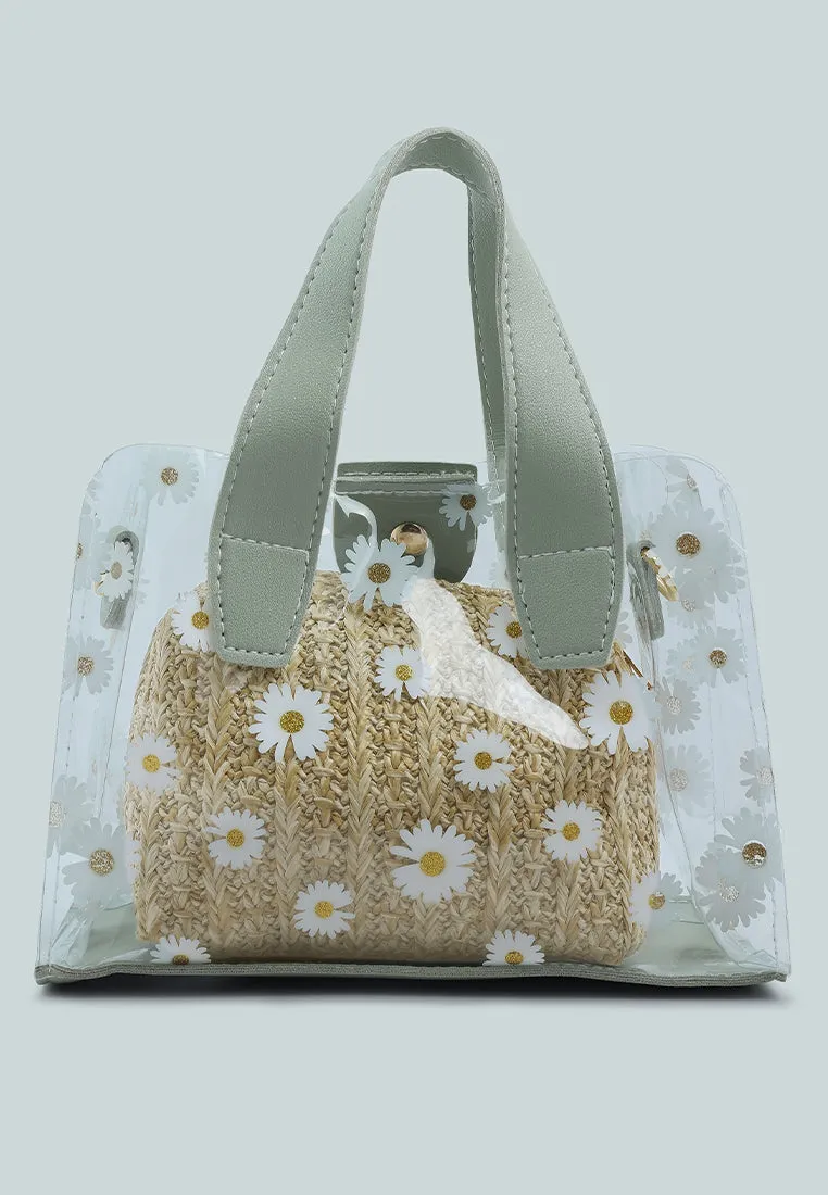 Daisy Floral Print Hand Bag