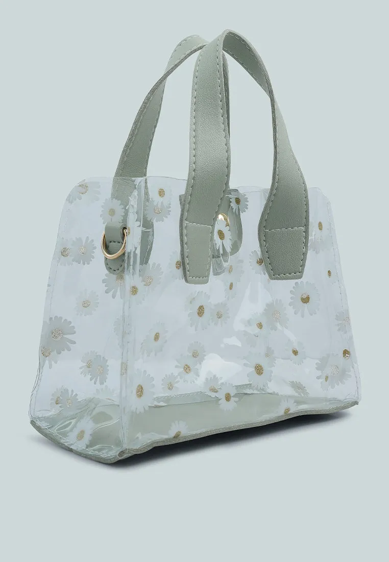 Daisy Floral Print Hand Bag