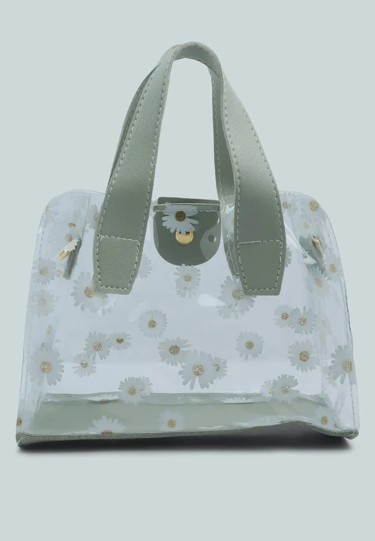 Daisy Floral Print Hand Bag