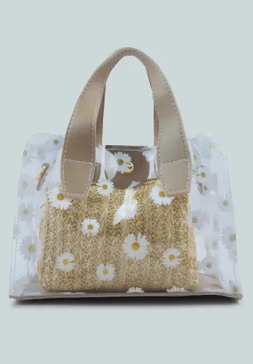 Daisy Floral Print Hand Bag