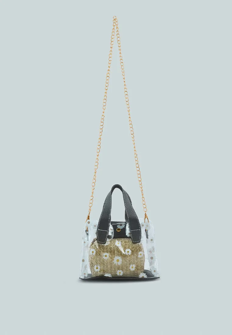 Daisy Floral Print Hand Bag