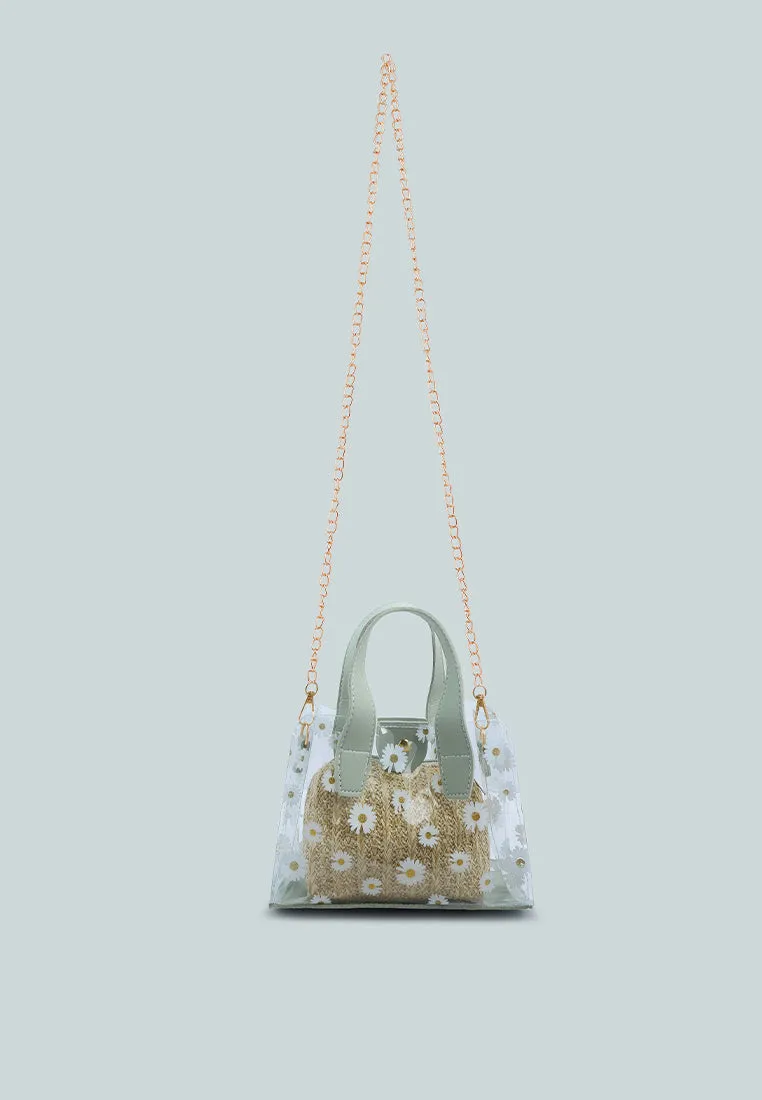 Daisy Floral Print Hand Bag